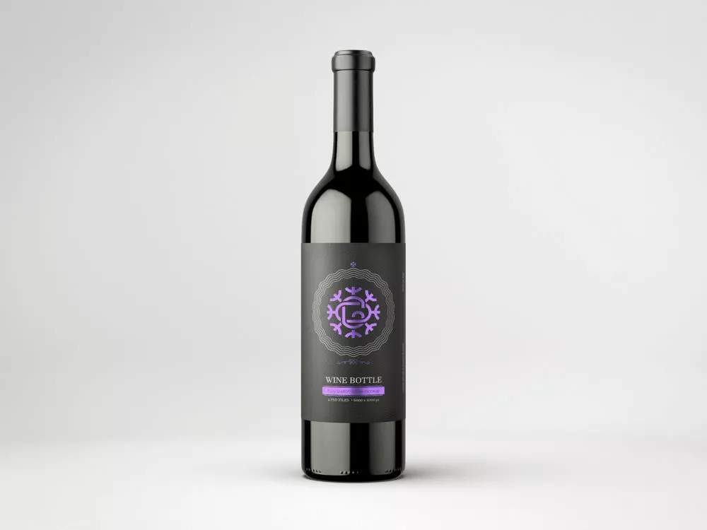 Free Wine Bottle Mockup