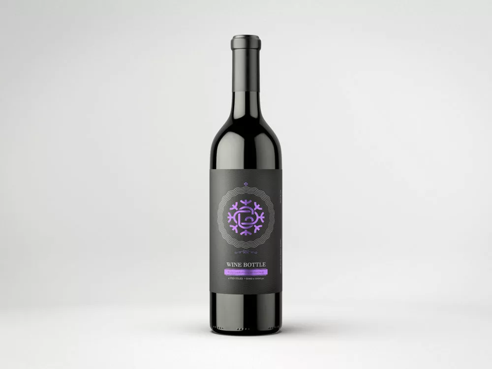 Free Wine Bottle Mockup