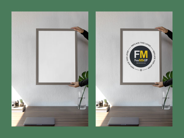 Hands Holding Poster Frame Placeit Mockup