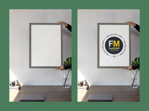 Hands Holding Poster Frame Mockup