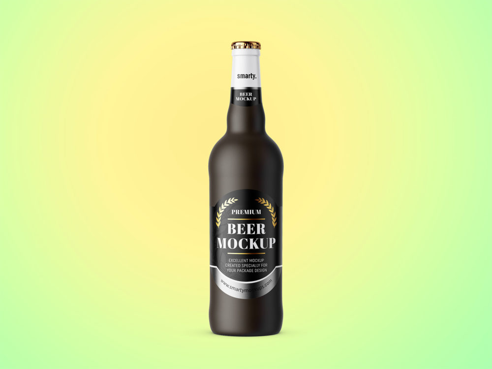 Matte Beer Bottle Packaging Free Mockup