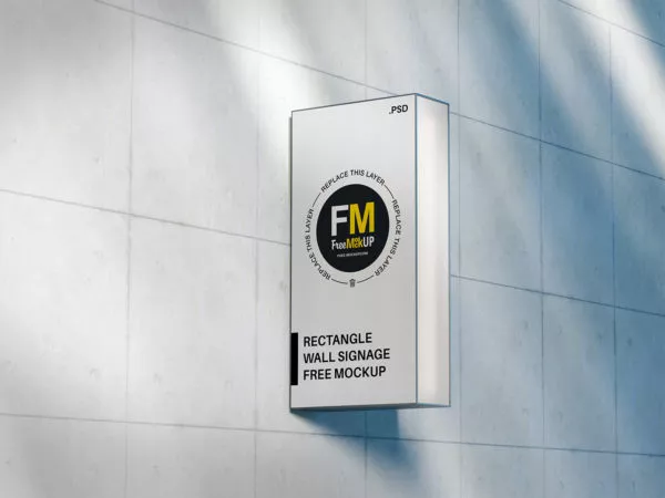 Rectangle Wall Signage Mockup