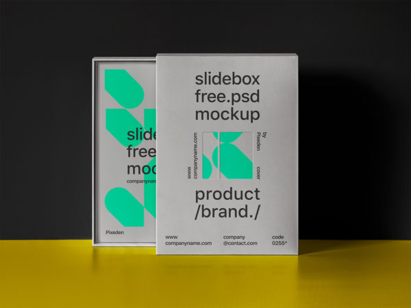 Slide Box Branding Product Mockup Free