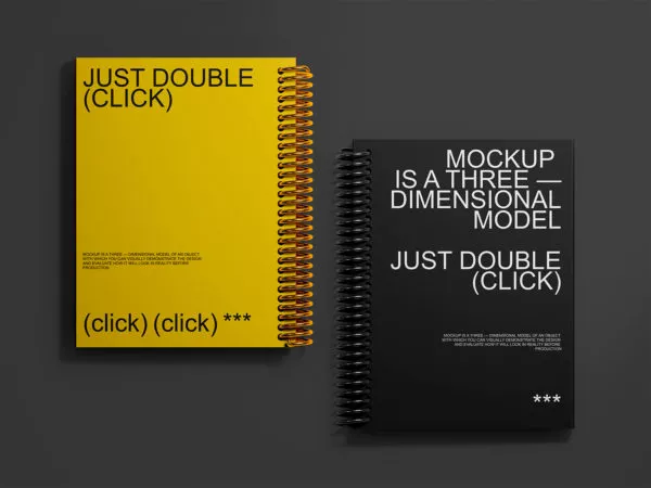 Spiral Notepad Cover PSD Mockup