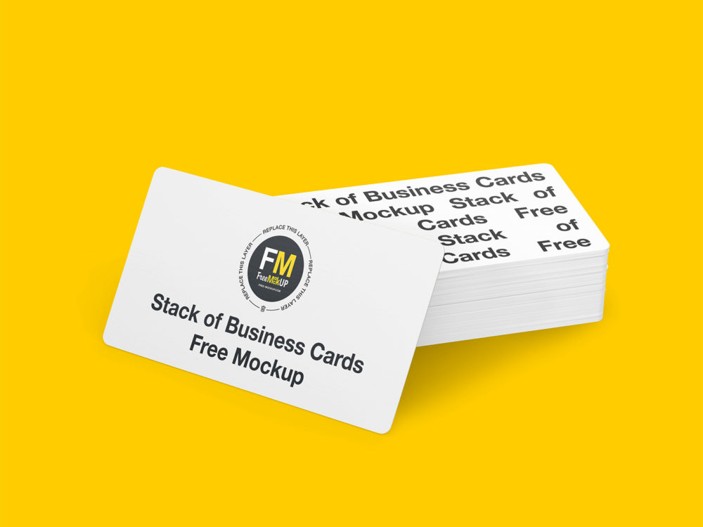 Stack of Business Cards Free Mockup