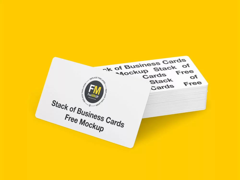 Stack of Business Cards Free Mockup