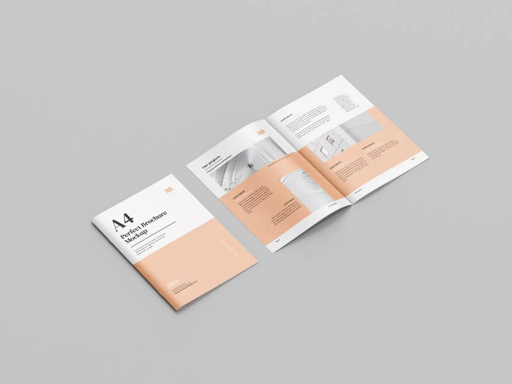 Thin A4 Brochure Free PSD Mockup