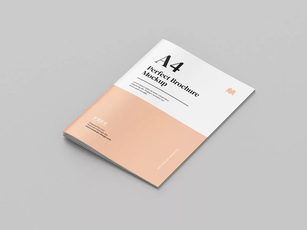 Thin A4 Brochure Free PSD Mockup