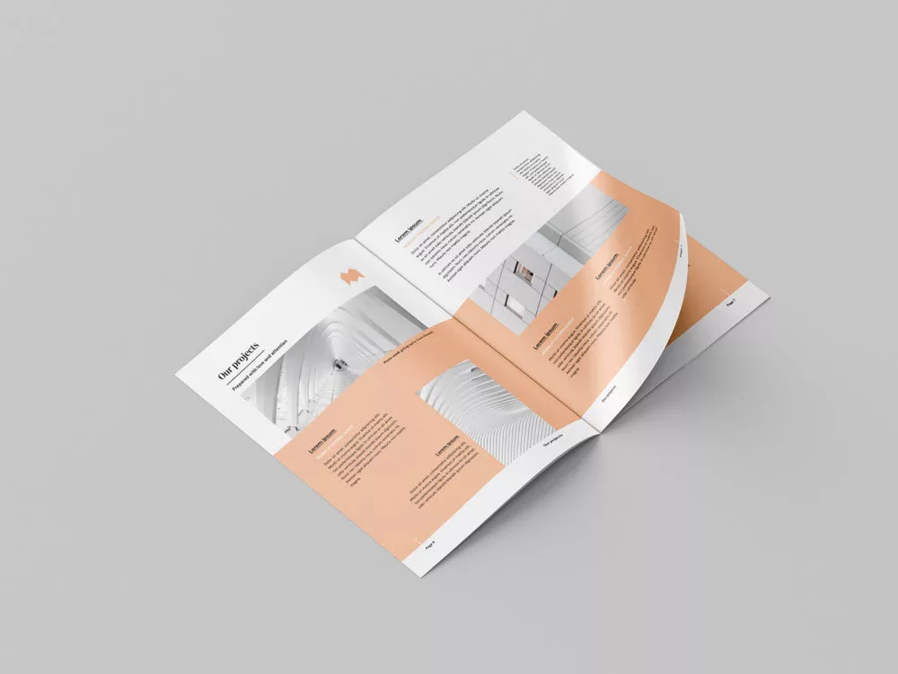 Thin A4 Brochure Free PSD Mockup