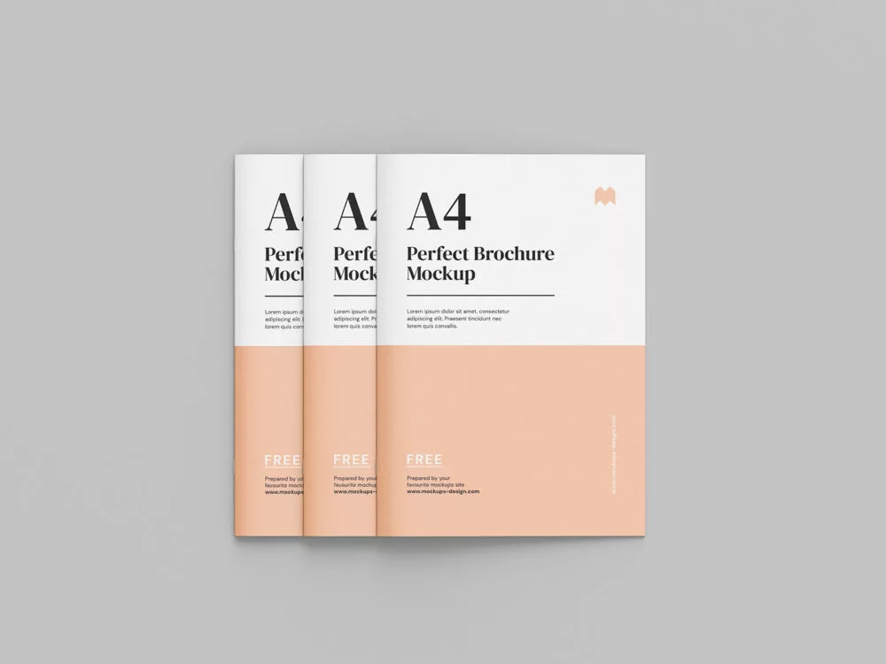 Thin A4 Brochure Free PSD Mockup