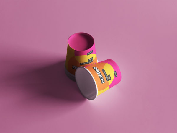 Two Mini Coffee Cups Mockups