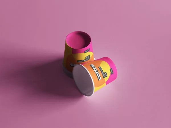 Two Mini Coffee Cups Mockups