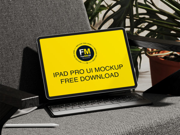 iPad Pro UI Mockup Free Download