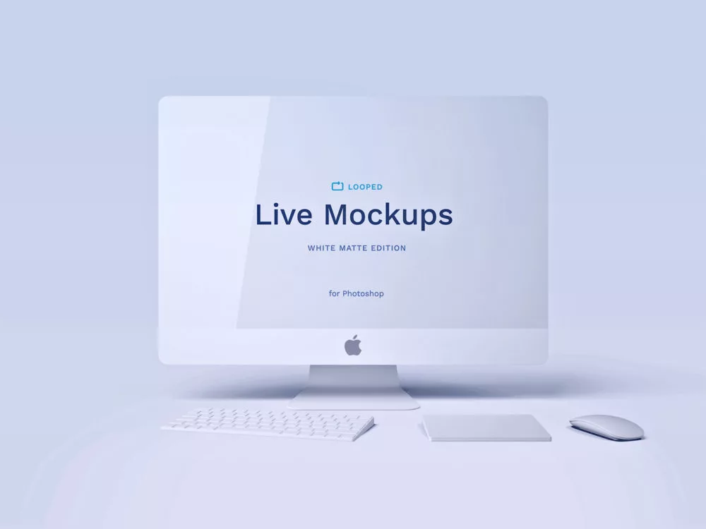 8 White Clay Apple Devices Mockups
