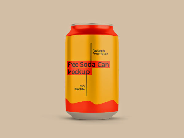 Aluminum 12oz Soda Can Mockup