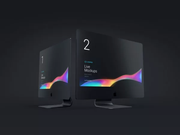 8 Black Clay Apple Devices Mockups