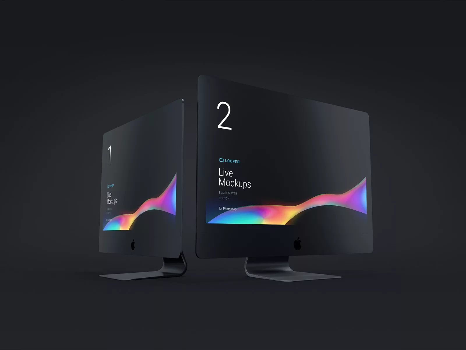 8 Black Clay Apple Devices Free Mockups