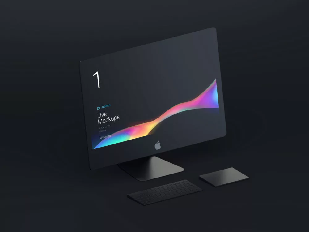 8 Black Clay Apple Devices Free Mockups