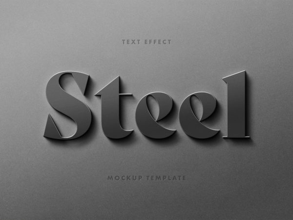 Branding Steel Logo Mockup Free PSD