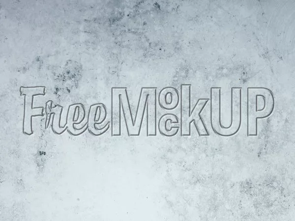 Engraved Logo Mockup on a Concrete Wall