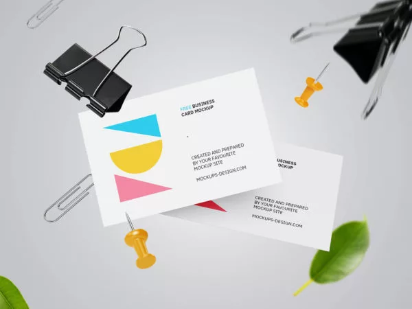 Falling Business Cards Mockup