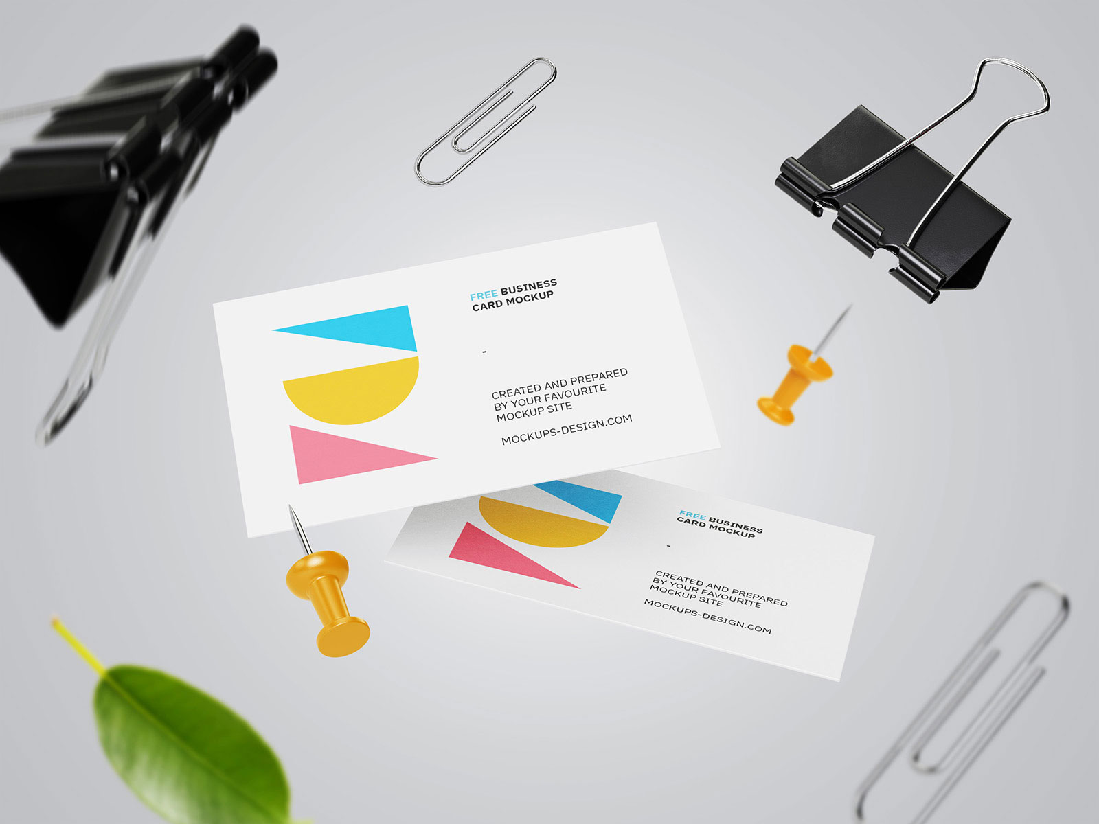 Falling Business Cards Mockup: Gravity Elegance for Your Brand!