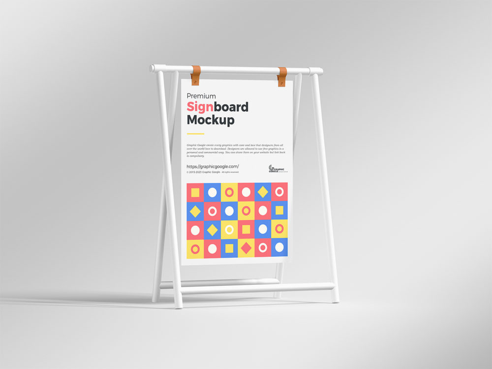 Free A-Frame Sidewalk Sign Mockup PSD