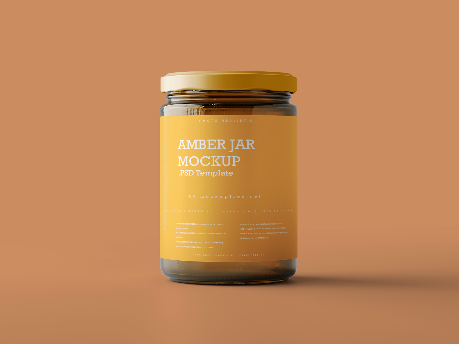 Free Amber Glass Jar Mockups