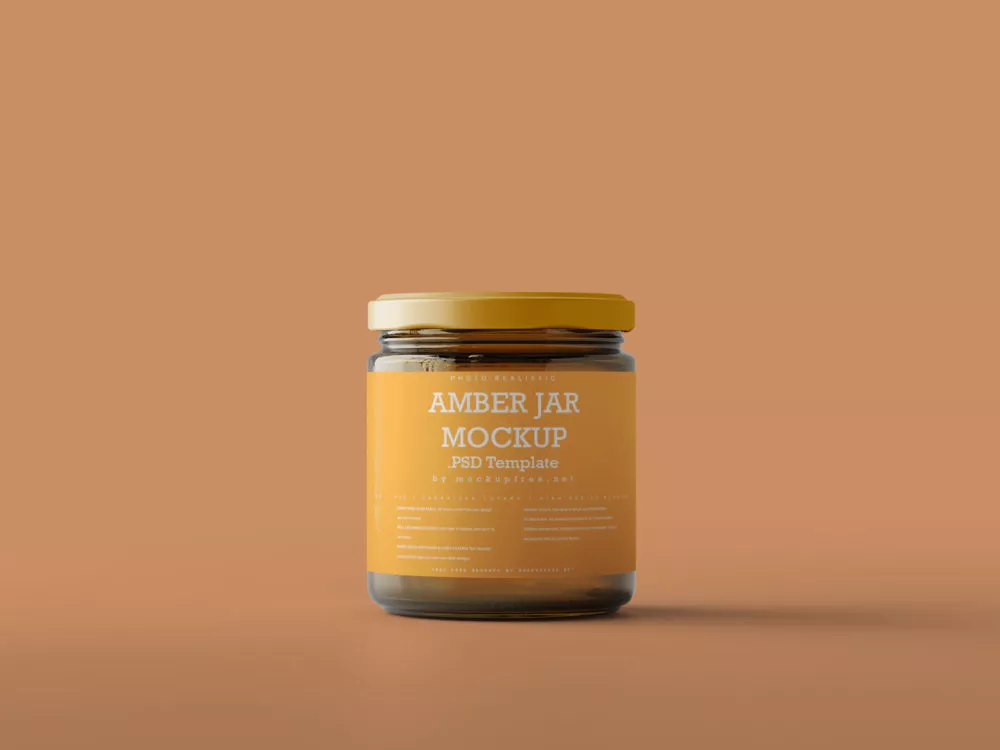 Free Amber Glass Jar Mockups
