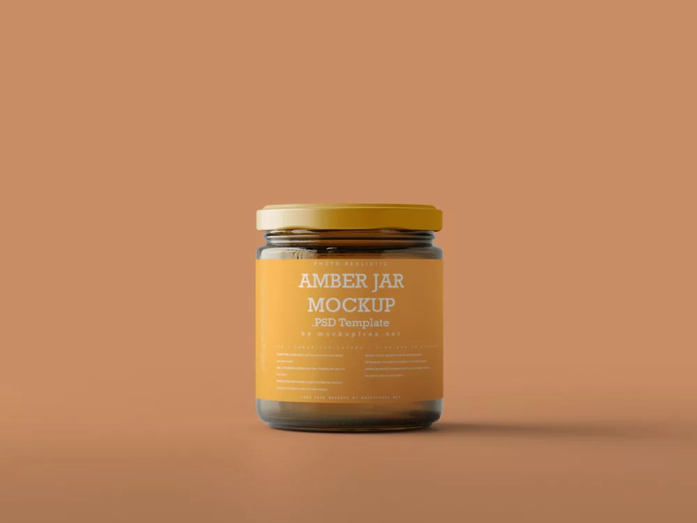 Free Amber Glass Jar Mockups