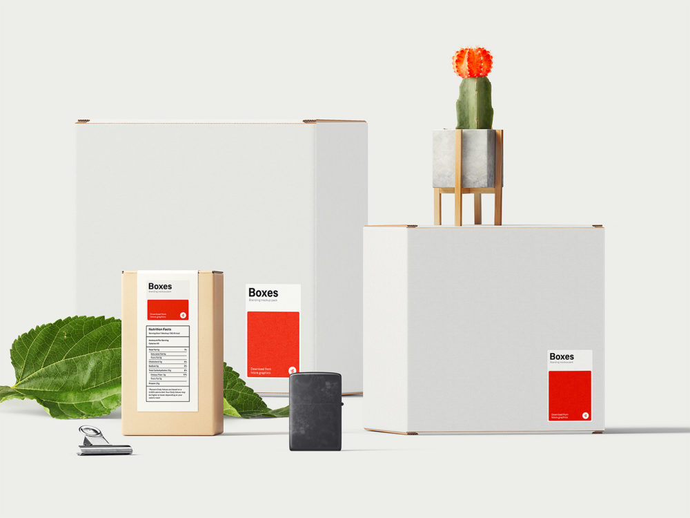 Free Boxes Mockup Packaging Scene