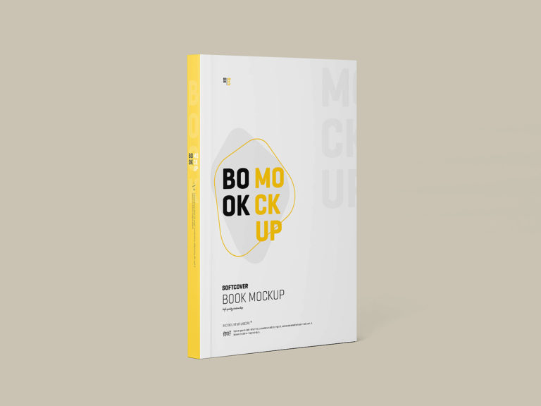 Cover. Book Clean Clean Softcover Book Mockup (4 PSD's)