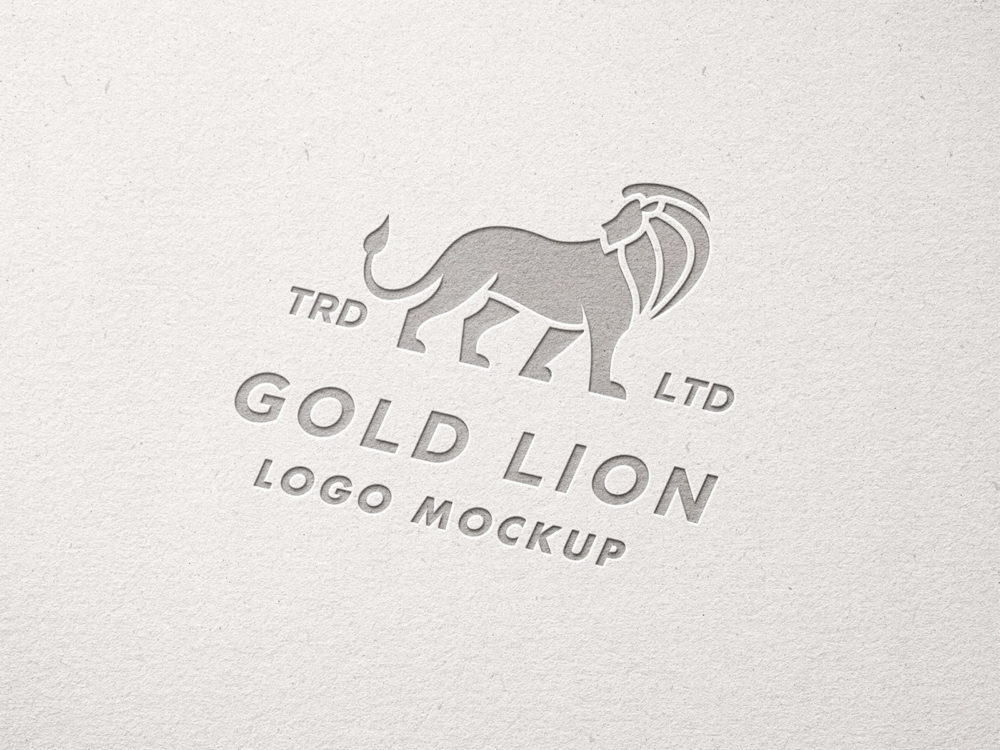 Free Debossed Paper Logo Mockup