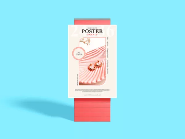 Free Display Stand Poster Mockup