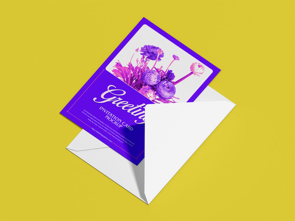 Free Envelope and Invitation Card Mockup