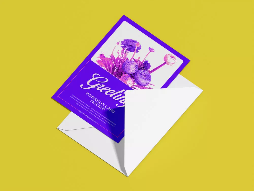 Free Envelope and Invitation Card Mockup