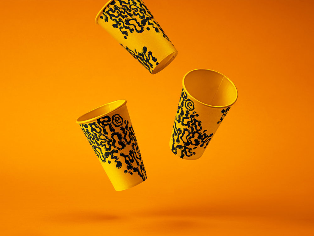 Free Flying Paper Cup Mockup Free Set