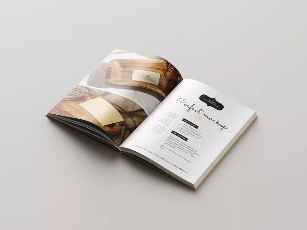 Free Hardcover Book Mockups – 6 PSD Scenes