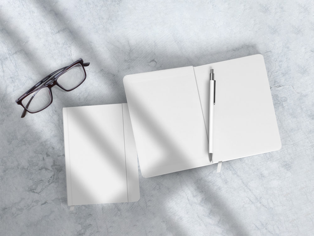 Free Notebook PSD Mockup