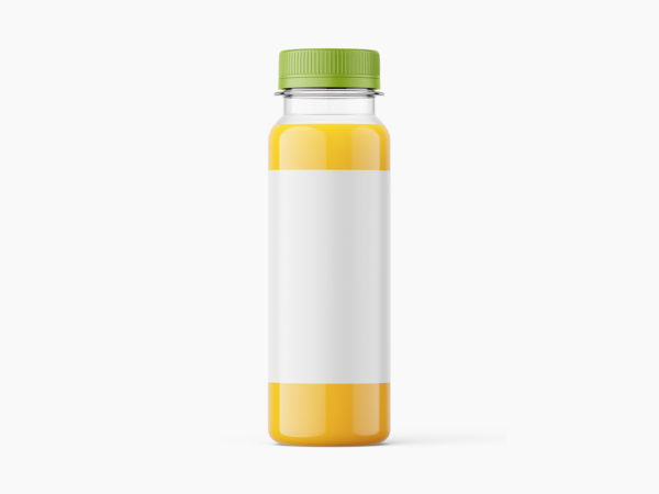 Free Orange Juice Plastic Bottle Mockup