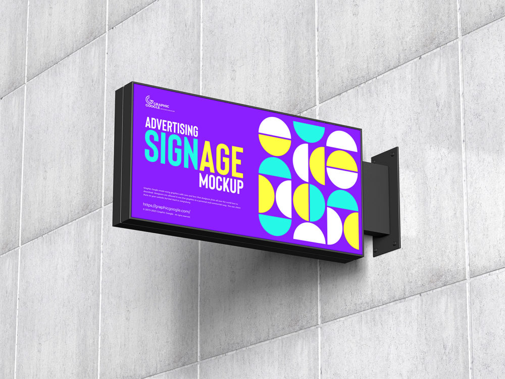 Free Rectangular Shop Sign Mockup