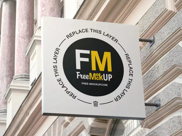 Shop Sign Mockup on the Wall