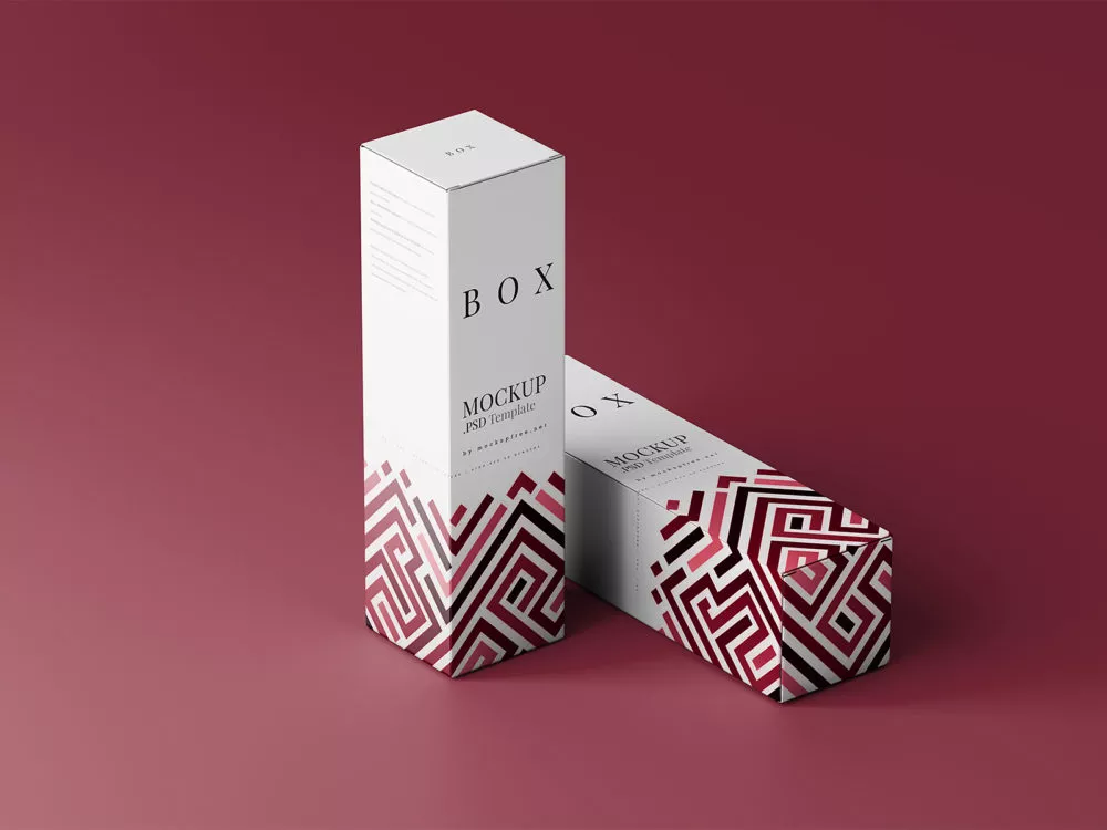 Free Slim Tall Box Mockup Set