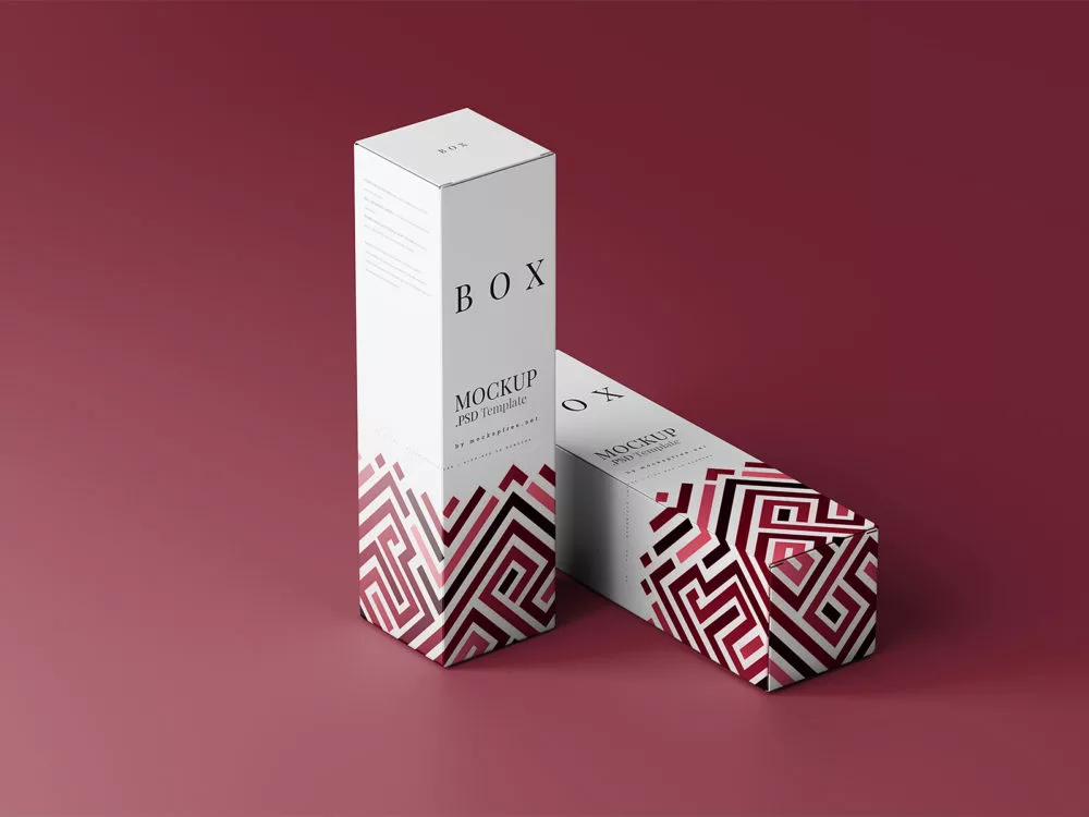 Free Slim Tall Box Mockup Set