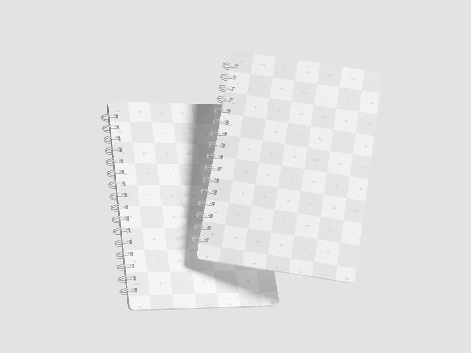 Notebook Overlsy Spiral Notebook Mockup with Shadow Overlay (5 PSD's)