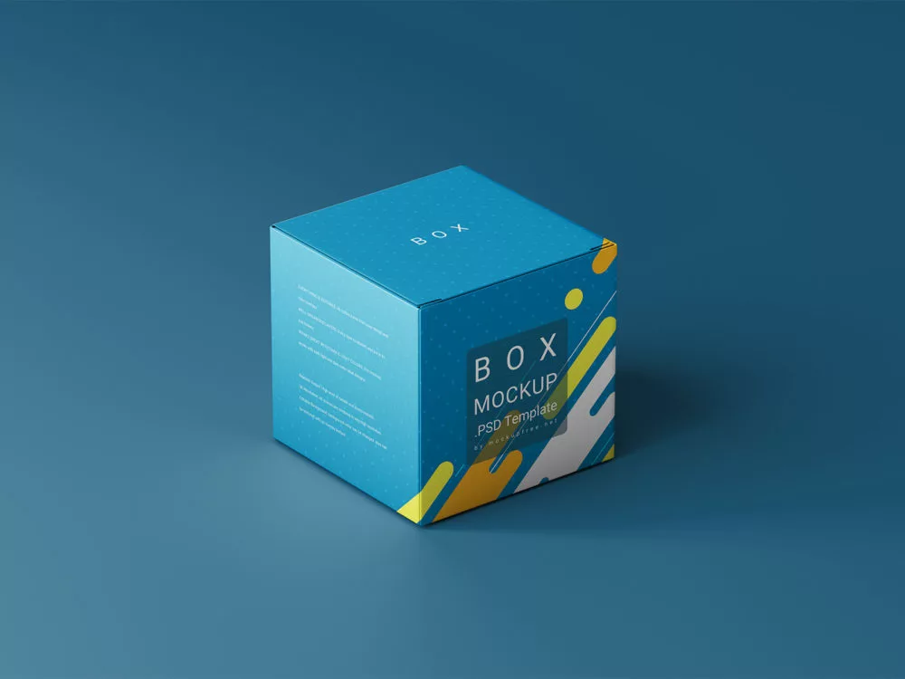 Free Square Box Packaging Mockup