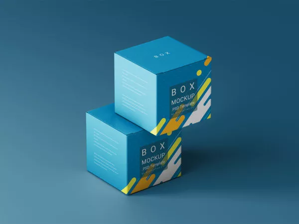 Square Box Packaging Mockup