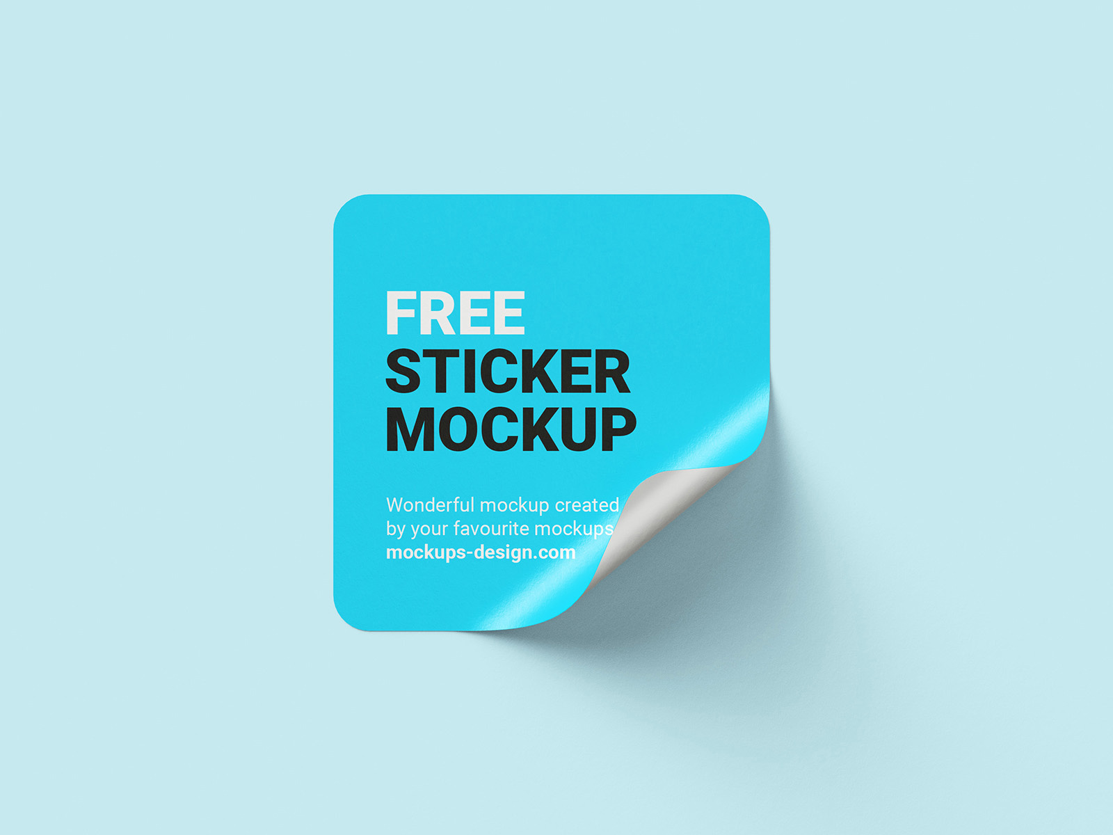 Free Square Sticker Mockup Set with Rounded Corners
