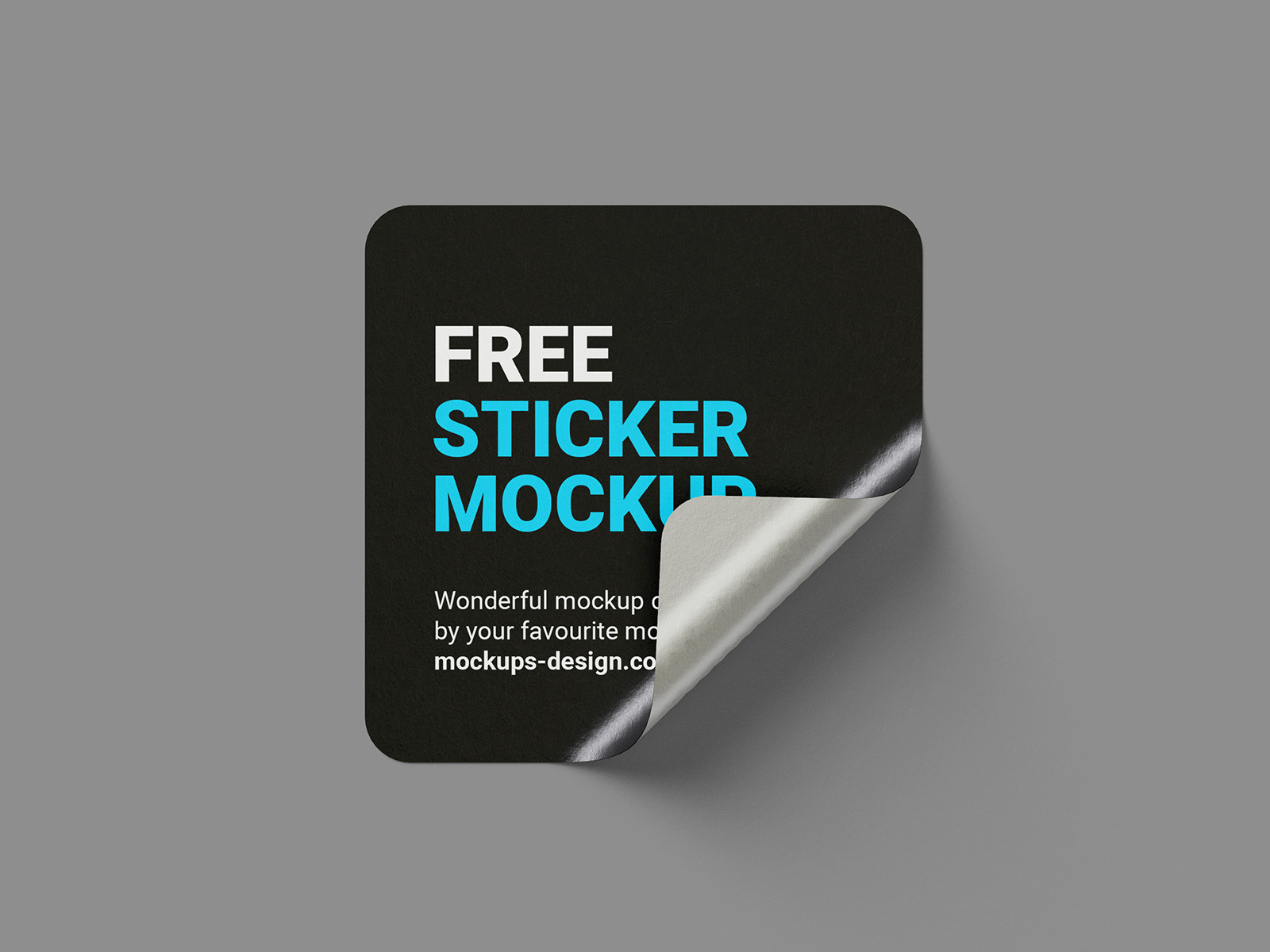 Free Square Sticker Mockup Set with Rounded Corners