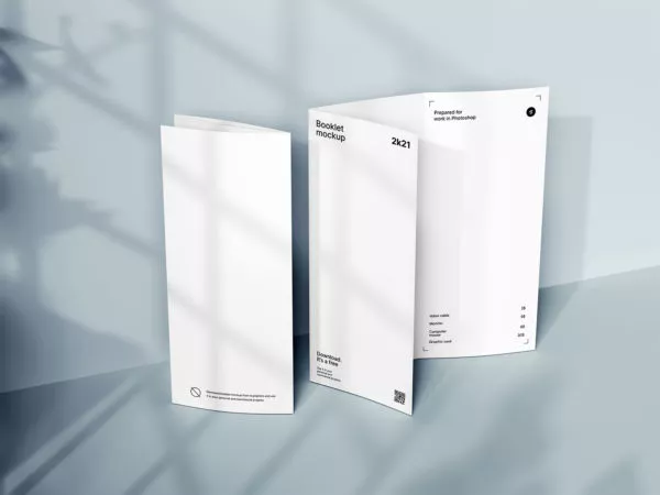 Standing Trifold Brochure Mockup